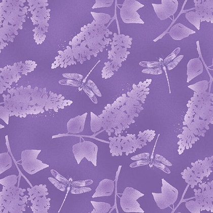 Studio E - Midnight Hydrangea - Lilac & Dragonfly Tonal, Lilac