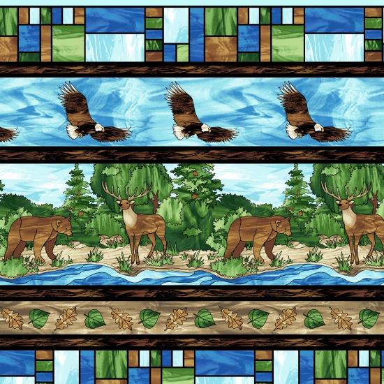 Studio E - Mosaic Forest - Wildlife Stripe, Multi