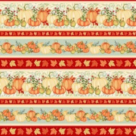 Studio E - Pumpkin Spice - Border Stripe, Multi