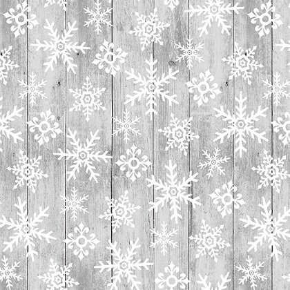 Studio E - Snow Place Like Home Flannel - Tossed Snowflakes, Gray