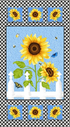 Studio E - Sunny Sunflowers - 24' X 44' Sunflower Panel, Multi