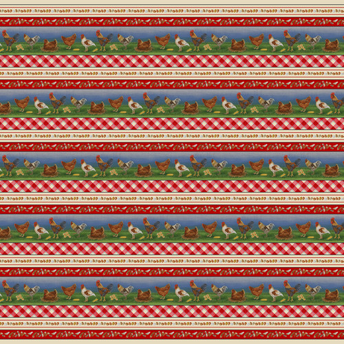 Studio E - The Chicken Club - Border Stripe, Multi