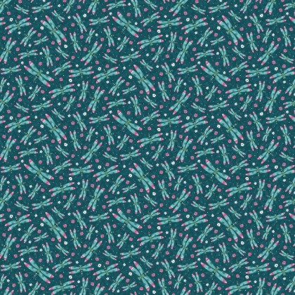 Studio E - Tropical Menagerie - Dragonflies, Dark Teal