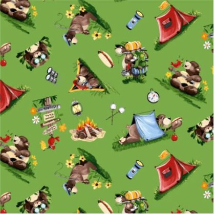 SusyBee - Baron Goes Camping - Campground, Grass Green