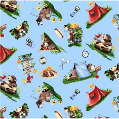 SusyBee - Baron Goes Camping - Campground, Light Blue