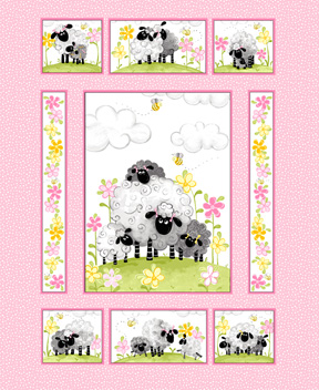 SusyBee - Lal the Lamb - 36' Mama Lal Panel, Pink