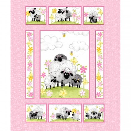 SusyBee - Lal the Lamb - 36' Mama Lal Panel, Pink