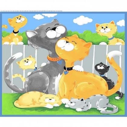 Susybee - Kitty the Cat  - 36' Play Mat, Sky Blue