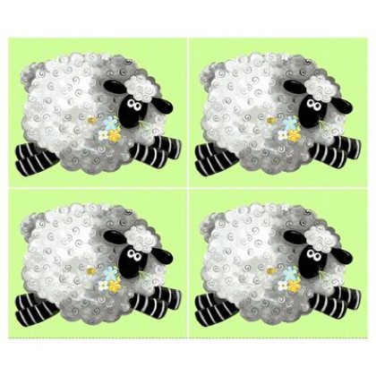 Susybee - Lewe The Ewe - 36' Sheep Panel, Light Green
