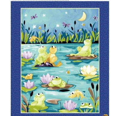 Susybee - Paul's Pond - 36' Quilt Panel, Navy