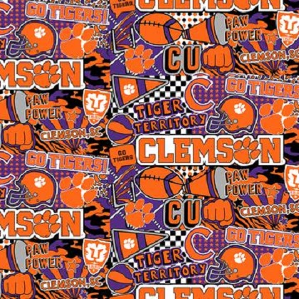 Sykel - College Prints - Clemsom, Orange/Purple