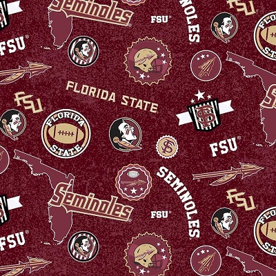 Sykel - College Prints - Florida State Seminoles, Burgundy