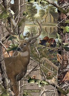 Sykel - Real Tree Fleece - 48' x 60' Deer & Turkey Panel, Camouflage