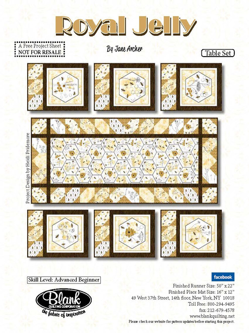 Table Set - Royal Jelly by Blank Quilting (backing included)