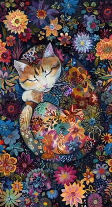 Timeless Treasures - Calico Cat - 24' Cat Panel, Black
