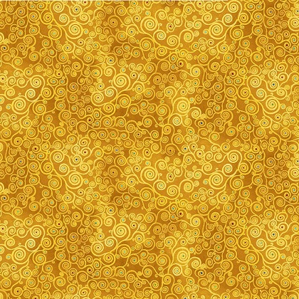 Timeless Treasures - Cleo - Golden Swirls, Gold