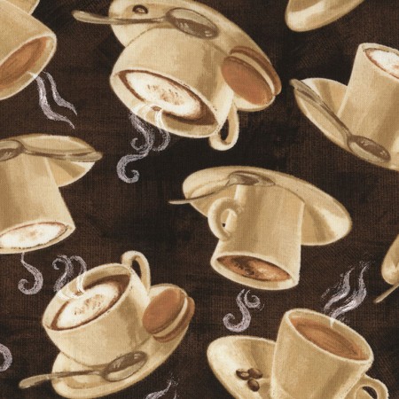 Timeless Treasures - Coffee - (Janelle) - Tossed Coffee Cups, Espresso