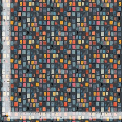 Timeless Treasures - Feline Folk - Blocks, Grey