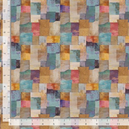 Timeless Treasures - Feline Folk - Packed Tiles, Multi