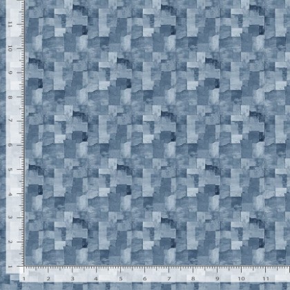 Timeless Treasures - Feline Folk - Tonal Tiles, Blue