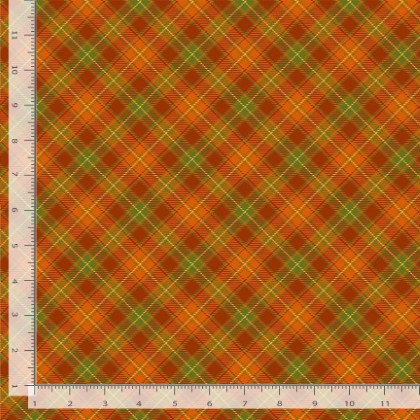 Timeless Treasures - Give Thanks - Bias Tartan Plaid, Harvest