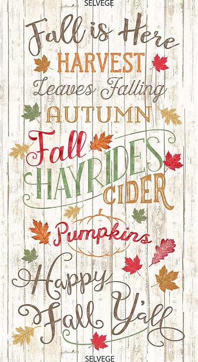 Timeless Treasures - Happy Fall Y'all - 24'Panel, Natural