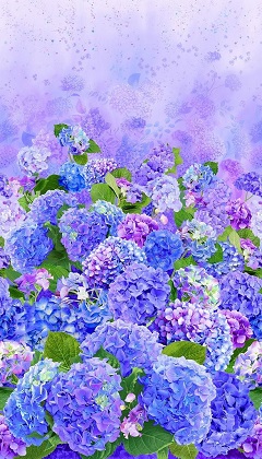 Timeless Treasures - Hydrangea Bliss - 24' Hydrangea Panel, Multi