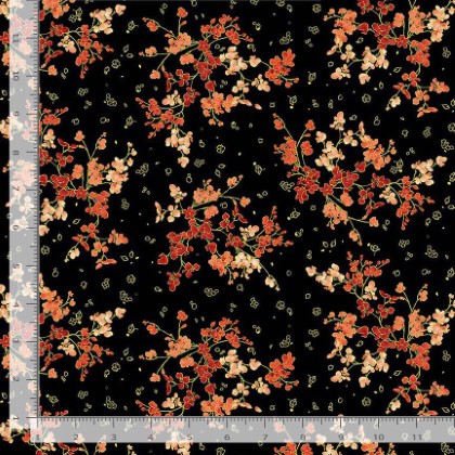 Timeless Treasures - Imperial Bloom - Cherry Blossoms, Black