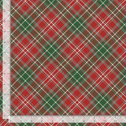 Timeless Treasures - Let It Snow - Christmas Plaid, Red