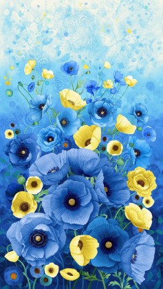 Timeless Treasures - Poppy Serenade - 24' Panel, Multi