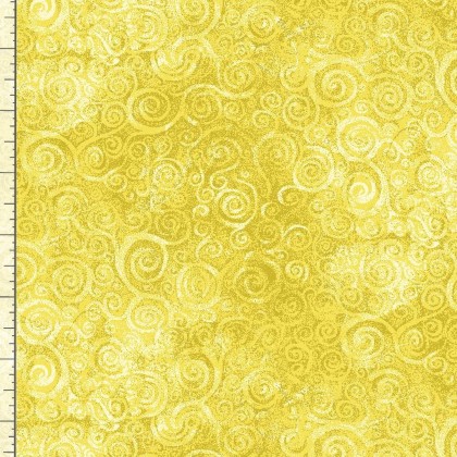 Timeless Treasures - Poppy Serenade - Soft Swirl Texture, Yellow