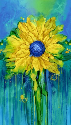 Timeless Treasures - Provence - 24' Watercolor Sunflower Panel, Multi