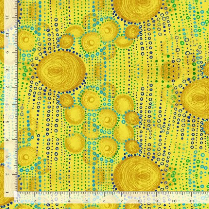 Timeless Treasures - Provence - Abstract Circles & Dots, Yellow