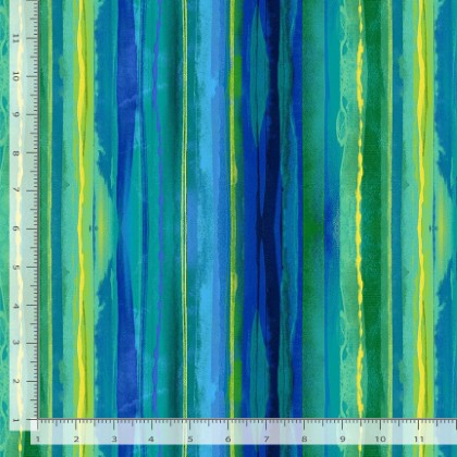 Timeless Treasures - Provence - Aquarelle Stripes, Green