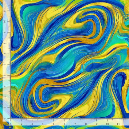 Timeless Treasures - Provence - Watercolor Swirls, Multi