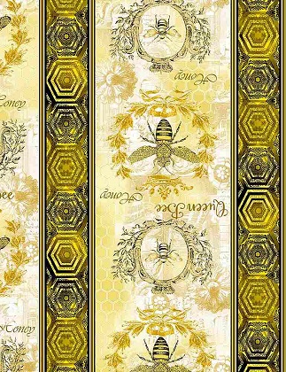 Timeless Treasures - Queen Bee - 11' Stripe, Bee