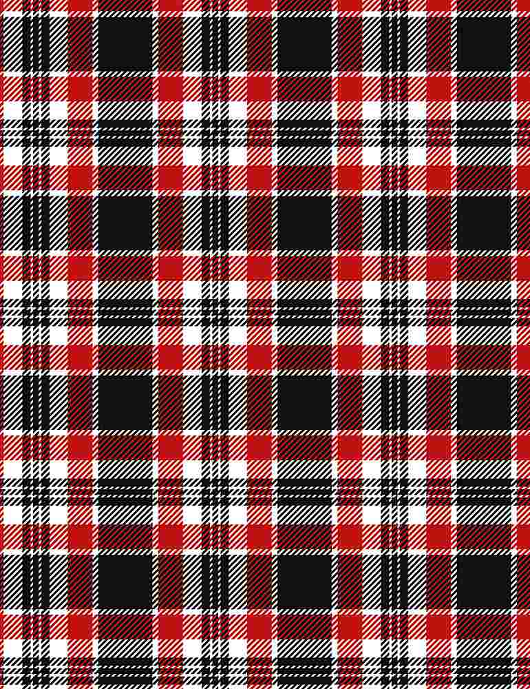 Timeless Treasures - Silent Night - Plaid, Red