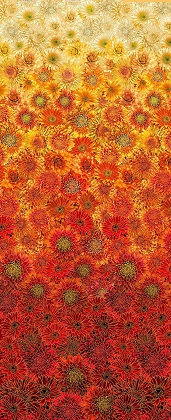 Timeless Treasures - Thankful - Ombre Mums Continuous Panel, Autumn