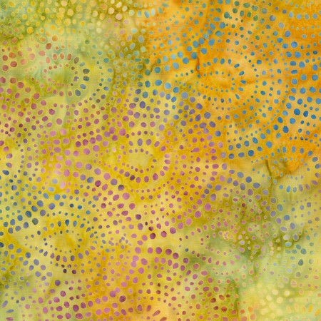 Timeless Treasures - XTonga 106' Batik - Henna - Yellow/Green Swirls