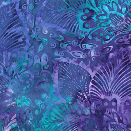 Timeless Treasures - XTonga 106' Batik - Reef, Tri Exotic Leaf