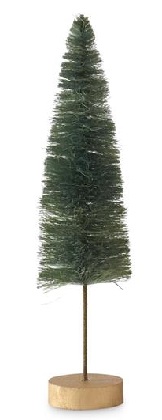 Tree - Green Bottle Bush w/Metal Spindle & Gold Base, 13.25'