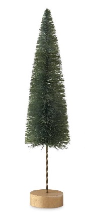 Tree - Green Bottle Bush w/Metal Spindle & Gold Base, 20.25'