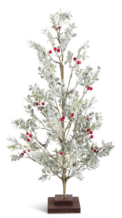 Tree - Powdered Boxwood with Red Berries 29'