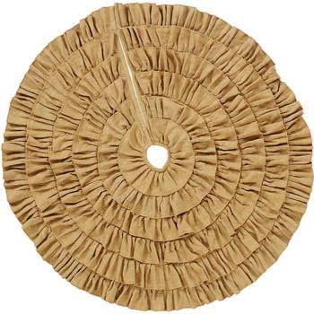 Tree Skirt - Burlap Natural Ruffled, 48'