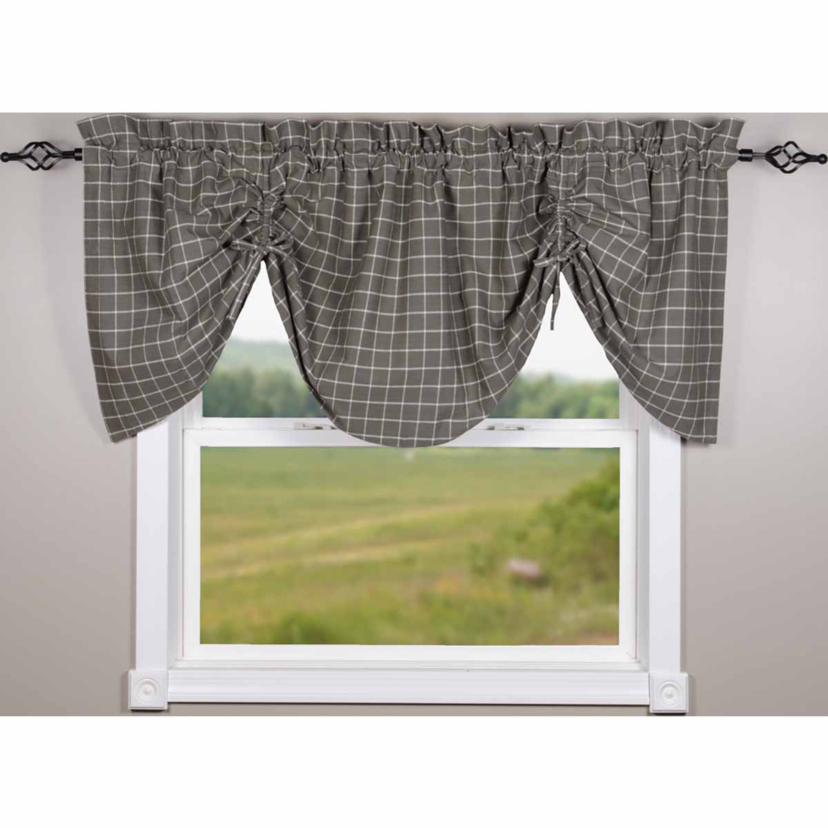 Valance - Summerville Pewter Gathered, Lined Valance