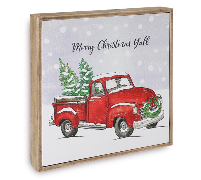 Wall Hanging - Merry Christmas with Red Truck
