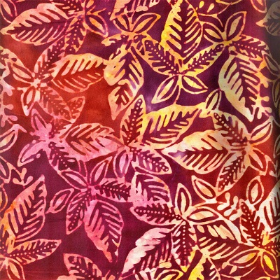 Wilmington - Batavian Batik - Leaves on Raspberry