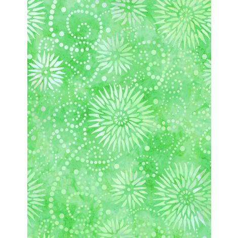 Wilmington Prints - 108' Essentials - Flower Burst, Lime Green