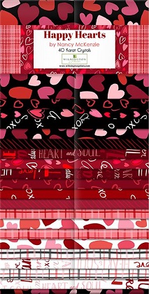 Wilmington Prints - 40 Karat Crystals - Happy Hearts