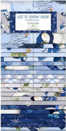 Wilmington Prints - 40 Karat Crystals - Let it Snow-Man! 2.5' Strips